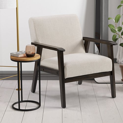 CorLiving - Greyson Wood Armchair - Beige