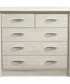 CorLiving - Newport 5 Drawer Dresser - White Washed Oak