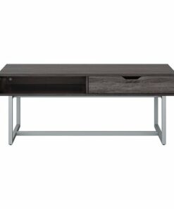 CorLiving - Auston Single Drawer Wood Grain Finish Coffee Table - Grey