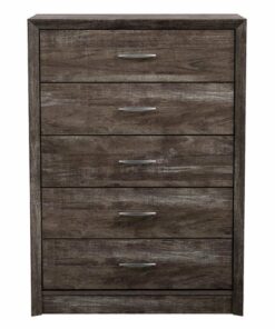 CorLiving - Newport 5 Drawer Tall Dresser - Brown Washed Oak
