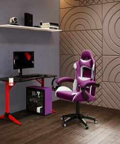 CorLiving - Ravagers Gaming Chair - Purple and White