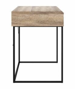 CorLiving - Fort Worth Wood Grain Finish Desk with Storage and drawer - Brown