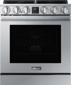 Dacor - Transitional 6.0 Cu. Ft. Slide-In Gas Four-Part Pure Convection Range with Self-Cleaning and SimmerSear™ Burners - Silver Stainless Steel