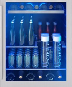 Zephyr - Presrv 24 in. 7-Bottle and 112-Can Single Zone Beverage Cooler - Stainless Steel/Glass