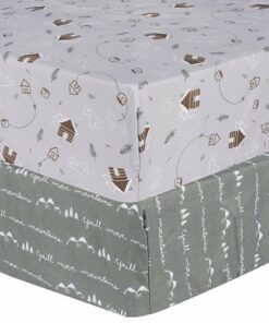 Sammy & Lou - Mountain Cabin 2pk Microfiber Fitted Crib Sheets