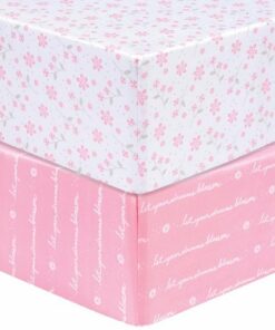 Sammy & Lou - Floral 2pk Microfiber Fitted Crib Sheet