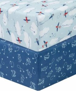 Sammy & Lou - Airplanes 2pk Microfiber Fitted Crib Sheets