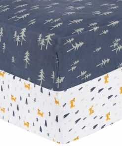 Sammy & Lou - Pine Fox 2pk Microfiber Fitted Crib Sheets