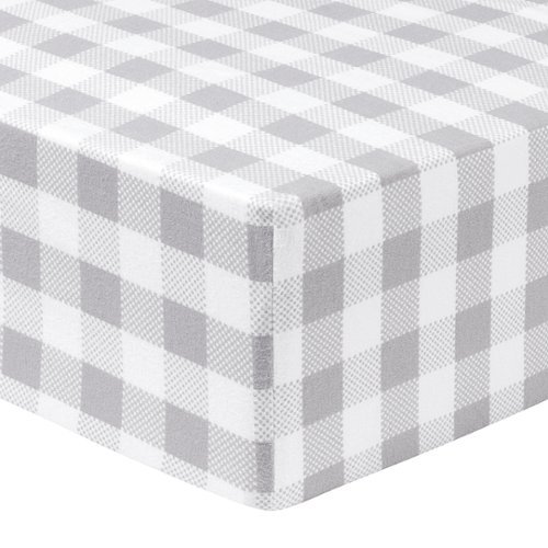 Trend Lab - Gray & Cream Buffalo Check Fitted Crib Sheet