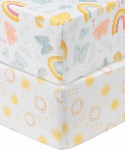 Sammy & Lou - Butterfly Sun 2pk Microfiber Fitted Crib Sheets