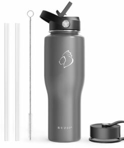 Buzio - Insulated 32oz Tumbler with Straw Lid and Flex Lid - Gray