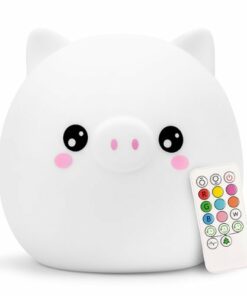 Lumipets LED Kids' Night Light Pig Lamp with Remote - White