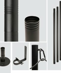 Excello Global Products - Premium String Light Poles - 4 Pack - Extends to 10 Feet – Deck Mount (Wood/Concrete)
