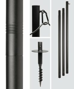 Excello Global Products - Premium String Light Poles - 4 Pack - Extends to 10 Feet – Yard Mount (Grass/Dirt)