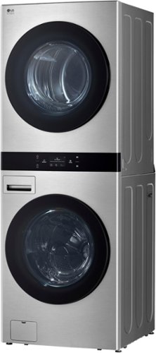 LG - 5.0 Cu. Ft. HE Smart Front Load Washer and 7.4 Cu. Ft. Gas Dryer WashTower with Steam and TurboWash 360 - Noble Steel