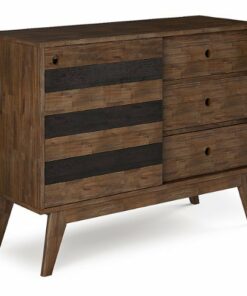Simpli Home - Clarkson Solid Acacia Wood 48 inch Wide Mid Century Design Medium Storage - Rustic Natural Aged Brown