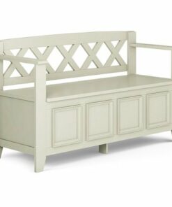 Simpli Home - Amherst Entryway Storage Bench - Antique White