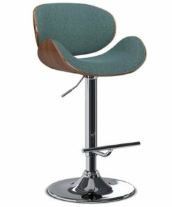 Simpli Home - Marana Mid Century Modern Bentwood Adjustable Height Gas Lift Bar Stool - Light Turquoise Blue
