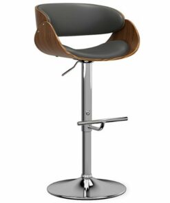Simpli Home - Amery Mid Century Modern Metal Adjustable Swivel Bar Stool - Charcoal Grey