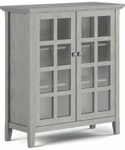 Simpli Home - Acadian Medium Storage Cabinet - Fog Grey