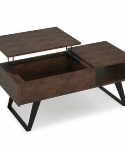 Simpli Home - Lowry Lift Top Coffee Table - Distressed Charcoal Brown
