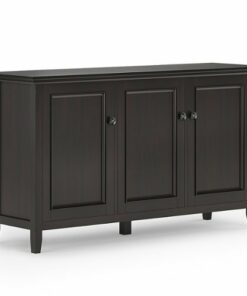 Simpli Home - Amherst Wide 3 Door Storage Cabinet - Hickory Brown