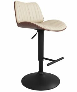 Simpli Home - Goulding Mid Century Modern Metal Adjustable Bar Stool - Cream
