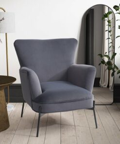 CorLiving - Elwood Wingback Accent Chair - Grey