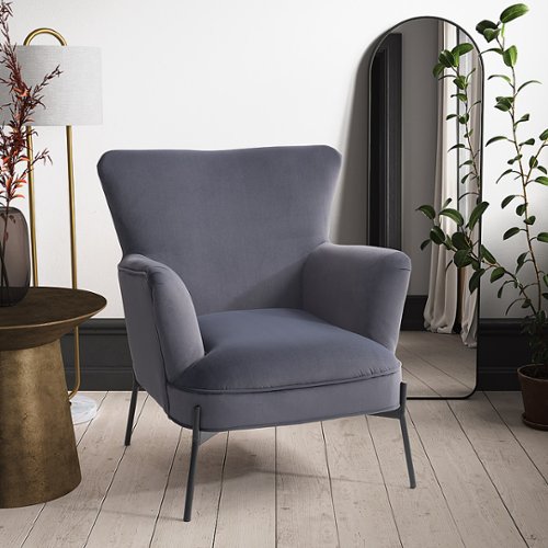 CorLiving - Elwood Wingback Accent Chair - Grey