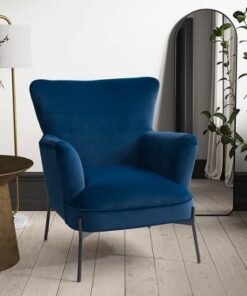 CorLiving - Elwood Wingback Accent Chair - Blue