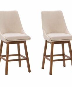 CorLiving - Boston Formed Back Fabric Barstool (set of 2) - Beige
