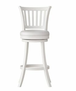 CorLiving - Woodgrove Faux Leather Swivel Barstool (set of 2) - White