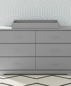 Storkcraft - Brookside 6-Drawer Double Dresser - Pebble Gray