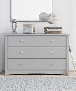 Storkcraft - Crescent 6-Drawer Double Dresser - Pebble Gray