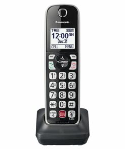 Panasonic - KX-TGDA86S Cordless Expansion Handset for KX-TGD86x Series Cordless Phone Systems - Black with Silver Trim
