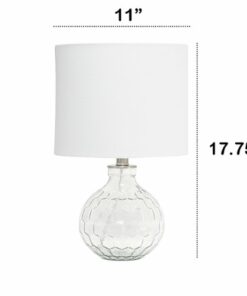 Lalia Home Desk Lamp with Engraved Honeycomb Glass - Clear glass