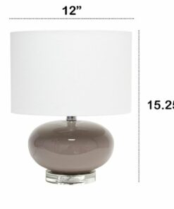 Lalia Home Table Lamp with Ovaloid Glass - Gray