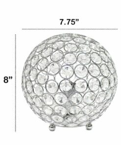 Lalia Home Table Lamp with Glamourous Crystal Orb - Chrome