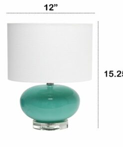 Lalia Home Table Lamp with Ovaloid Glass - Aqua