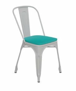 Flash Furniture - All-Weather Commercial Stack Chair & Poly Resin Seat - White/Mint Green