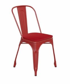Flash Furniture - All-Weather Commercial Stack Chair & Poly Resin Seat - Red/Red