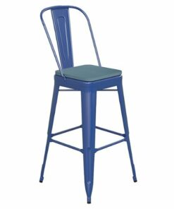Flash Furniture - Kai All-Weather Commercial Bar Stool with Removable Back/Poly Seat-Blue/Teal - Blue/Teal-Blue