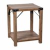 Flash Furniture - 2-Tier Side Table with Metal Side Braces and Corner Caps - Rustic Oak