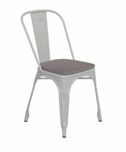 Flash Furniture - All-Weather Commercial Stack Chair & Poly Resin Seat - White/Gray
