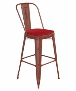 Flash Furniture - Carly All-Weather Bar Height Stool with Poly Resin Seat - Kelly Red/Red