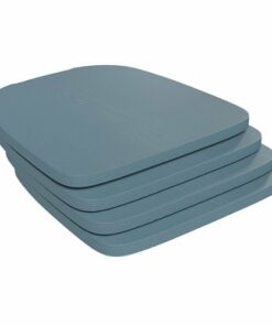 Flash Furniture - All-Weather Polyresin Seat for Colorful Metal Stools and Chairs (Set of 4) - Teal-Blue 1
