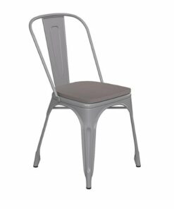 Flash Furniture - All-Weather Commercial Stack Chair & Poly Resin Seat - Silver/Gray