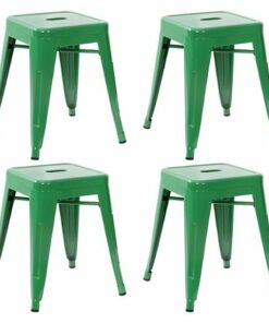 Flash Furniture - Kai Industrial Metal Dining Stool (Set of 4) - Green