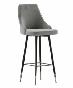 Flash Furniture - Shelly Modern Leather/Faux Leather Bar Height Stool (Set of 2) - Gray