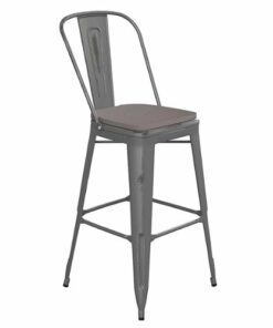 Flash Furniture - Lincoln Contemporary Resin Bar Height Stool - Clear Coated/Gray